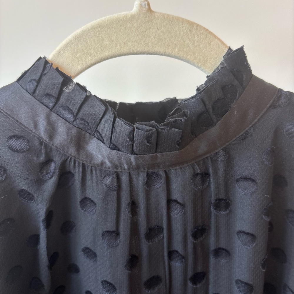 Ann Taylor Sheer Swiss Dot Ruffled Halter-Neck Top - Picture 5 of 16